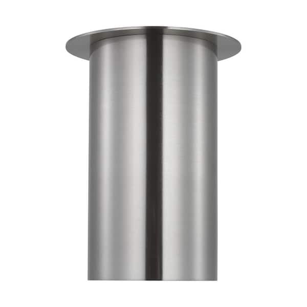 Archer 5.5 in. 1-Light Brushed Steel Small Flush Mount with Steel Shade and No Bulbs Included