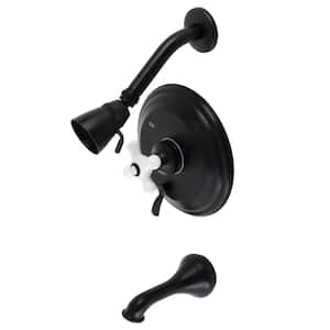 Restoration Single Handle 1-Spray Tub and Shower Faucet 2 GPM with Pressure Balance in Matte Black