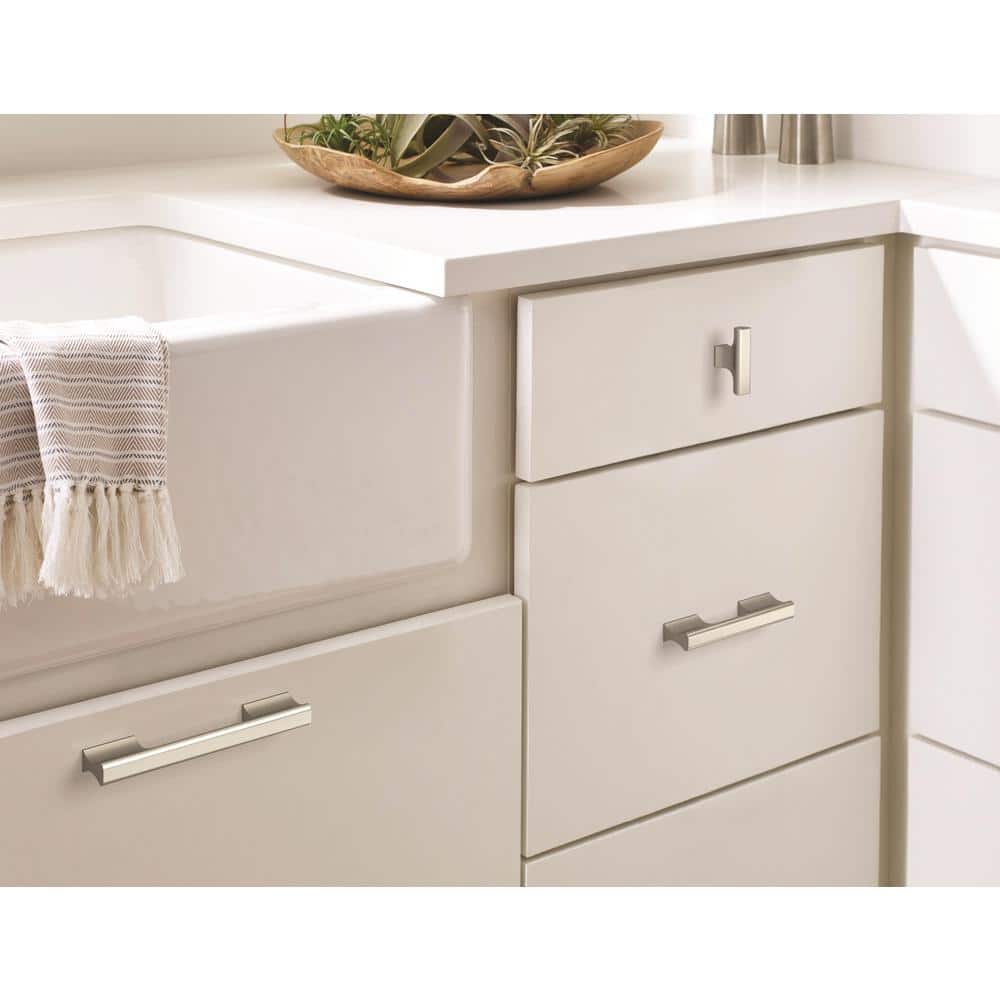 Satin Nickel Modern Brushed Bar Pull with Mounting Hardware