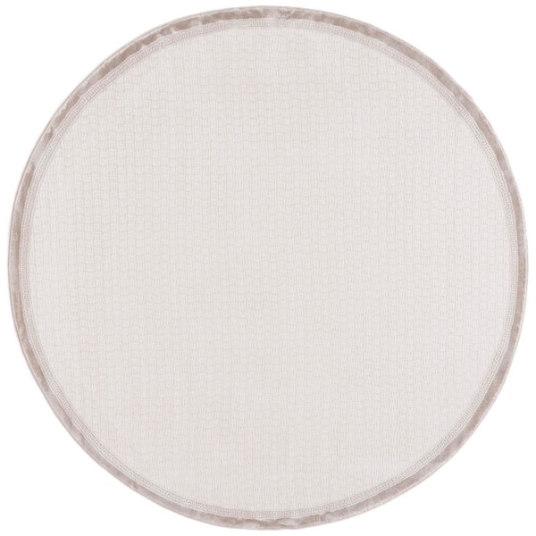 Beige Border Rug SAFAVIEH Prestige 7 ft. x 7 ft. Ivory/Beige Solid Border Round Area Rug ...