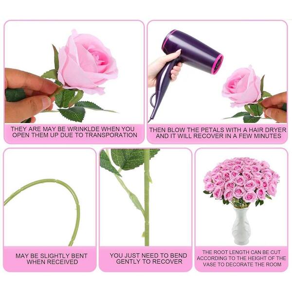 14 in. Pink Indoor/Outdoor Artificial Roses UM834M - The Home Depot