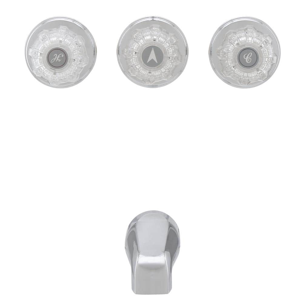 Chrome Triple Handle Wall Mounted Shower Faucet Set