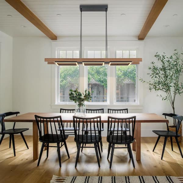 EDISLIVE Iris 3-Light Integrated LED Wood Linear Farmhouse