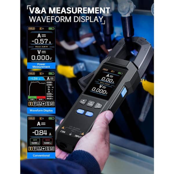 Lukyamzn Digital Clamp Meter Multimeter 9999 Counts TRMS, 600 Amp