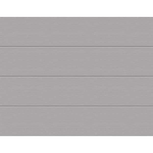 Modern Steel 9 ft x 7 ft Insulated 18.4 R-Value Matte Lustra Silver Garage Door without Windows