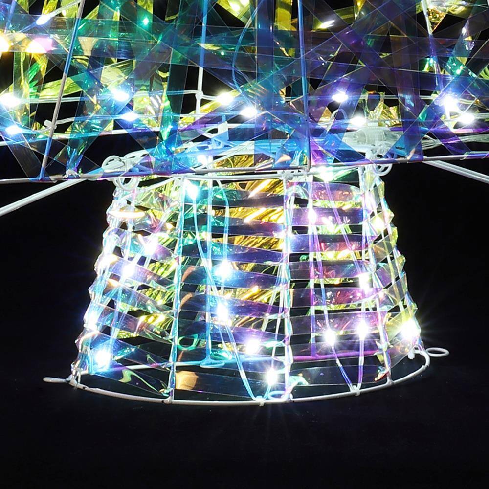 Multicolor LED Lighted Christmas Tree with Iron Frame