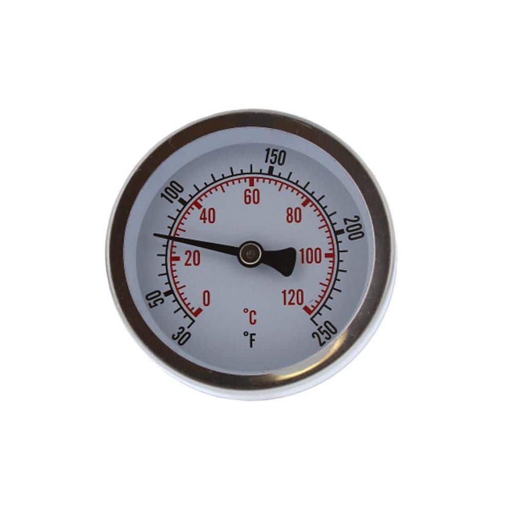 JONES STEPHENS Dial Thermometer with Dual Scale and 1/2 in. MIP