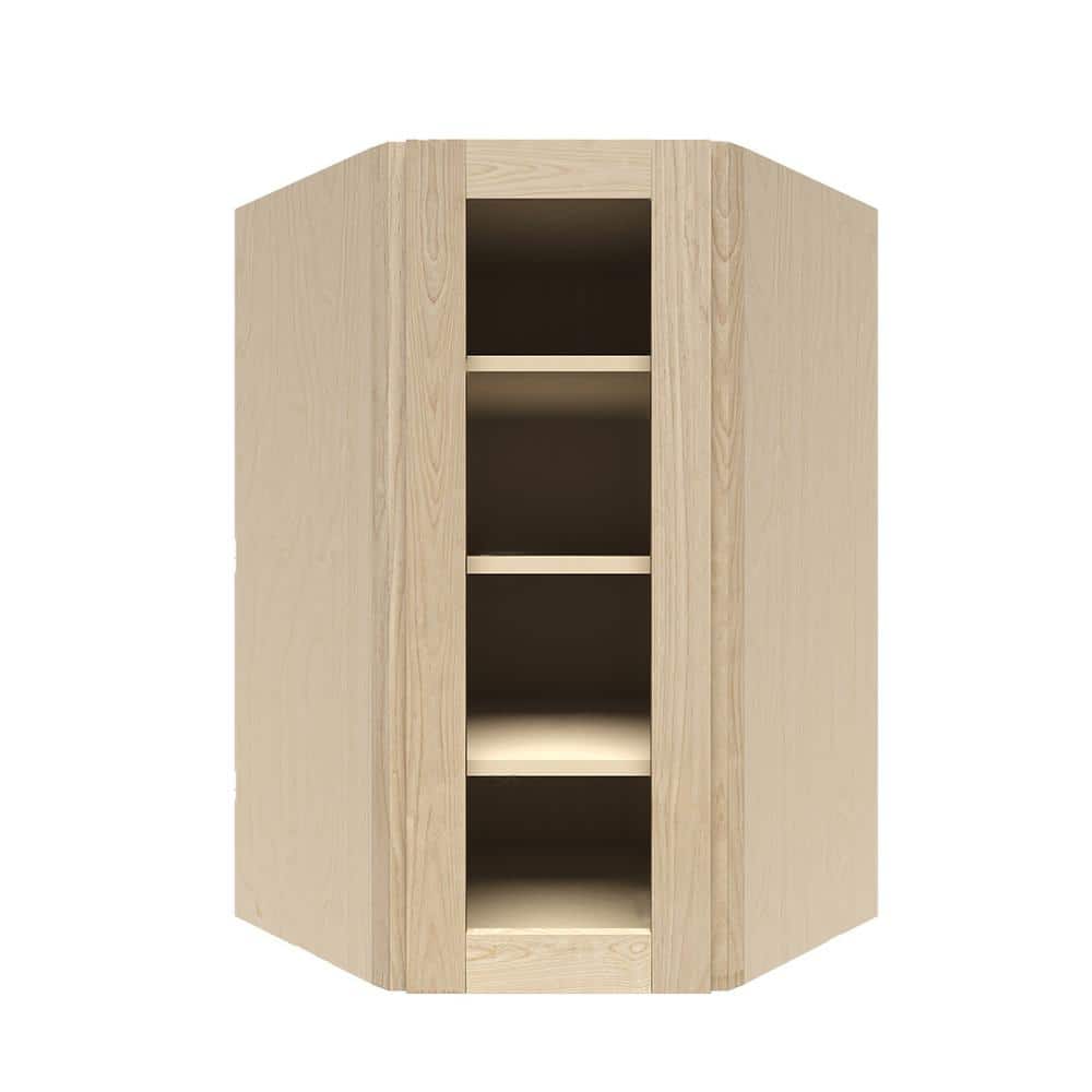 Lancaster Shaker Assembled 24 in. x 42 in. x 12 in. Wall Diagonal Corner Cabinet with 1 Mullion Door in Natural Wood price history on PriceWatchPro