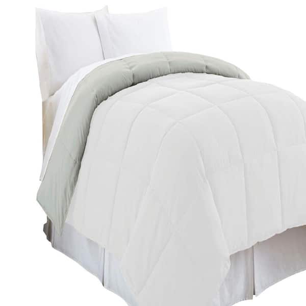 Pacific Coast Textiles Reversible White/Gray Down Alternative King Comforter