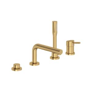 Concetto Single-Handle Deck Mount Roman Tub Faucet with 1.75 GPM Hand Shower in Brushed Cool Sunrise