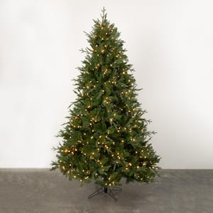 7 ft. 6 in. Green Prelit Natural Pine Artificial Christmas Tree