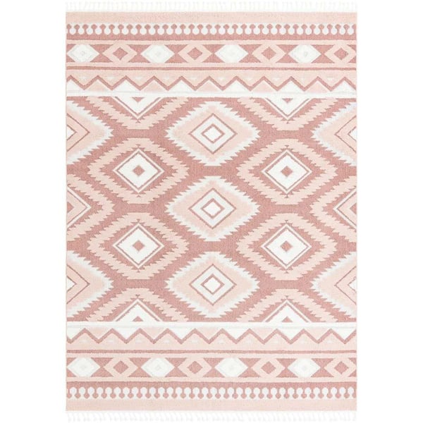 Boho Gigi Pink 9 ft. x 12 ft. Area Rug
