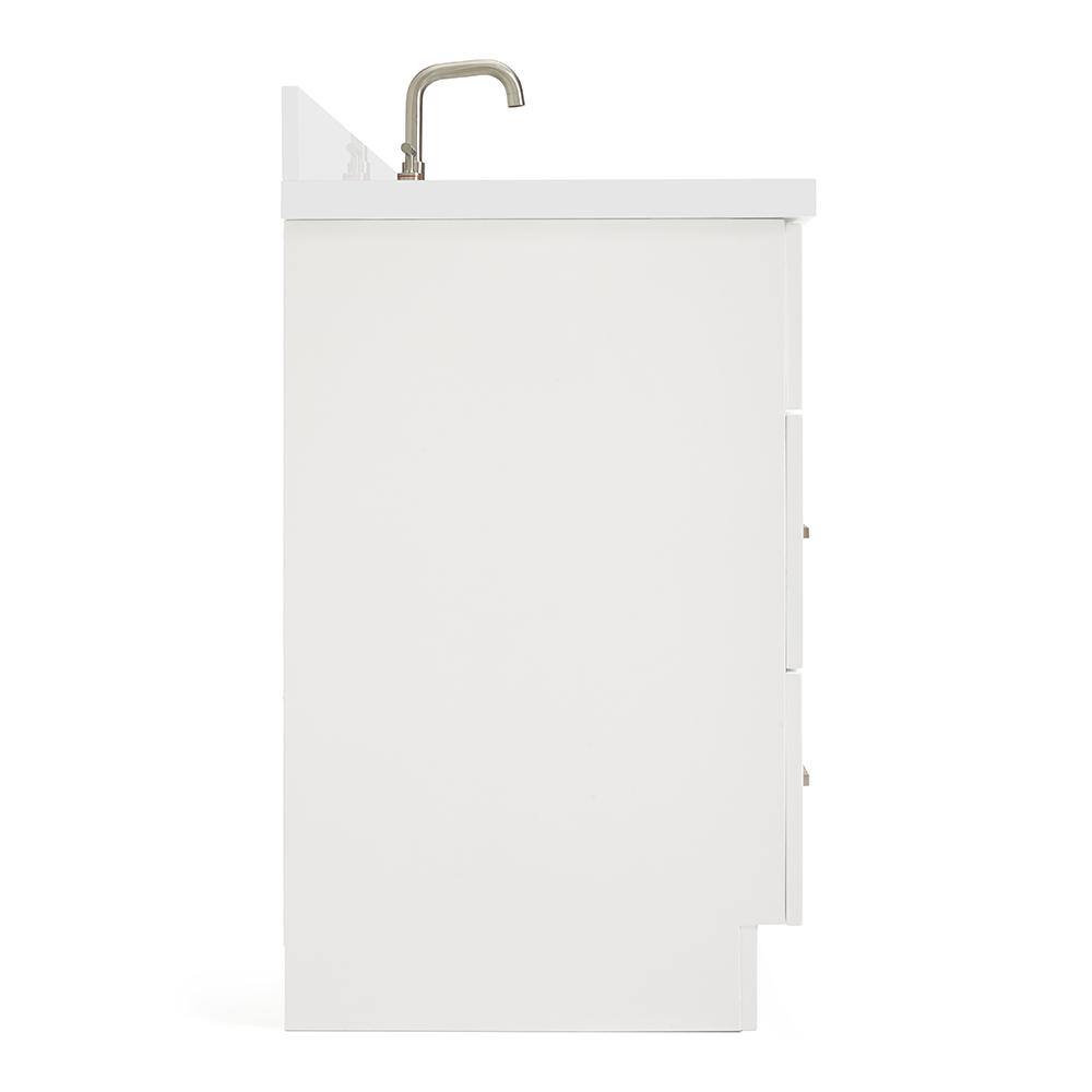 White 49" Freestanding Single Basin Vanity with Quartz Top