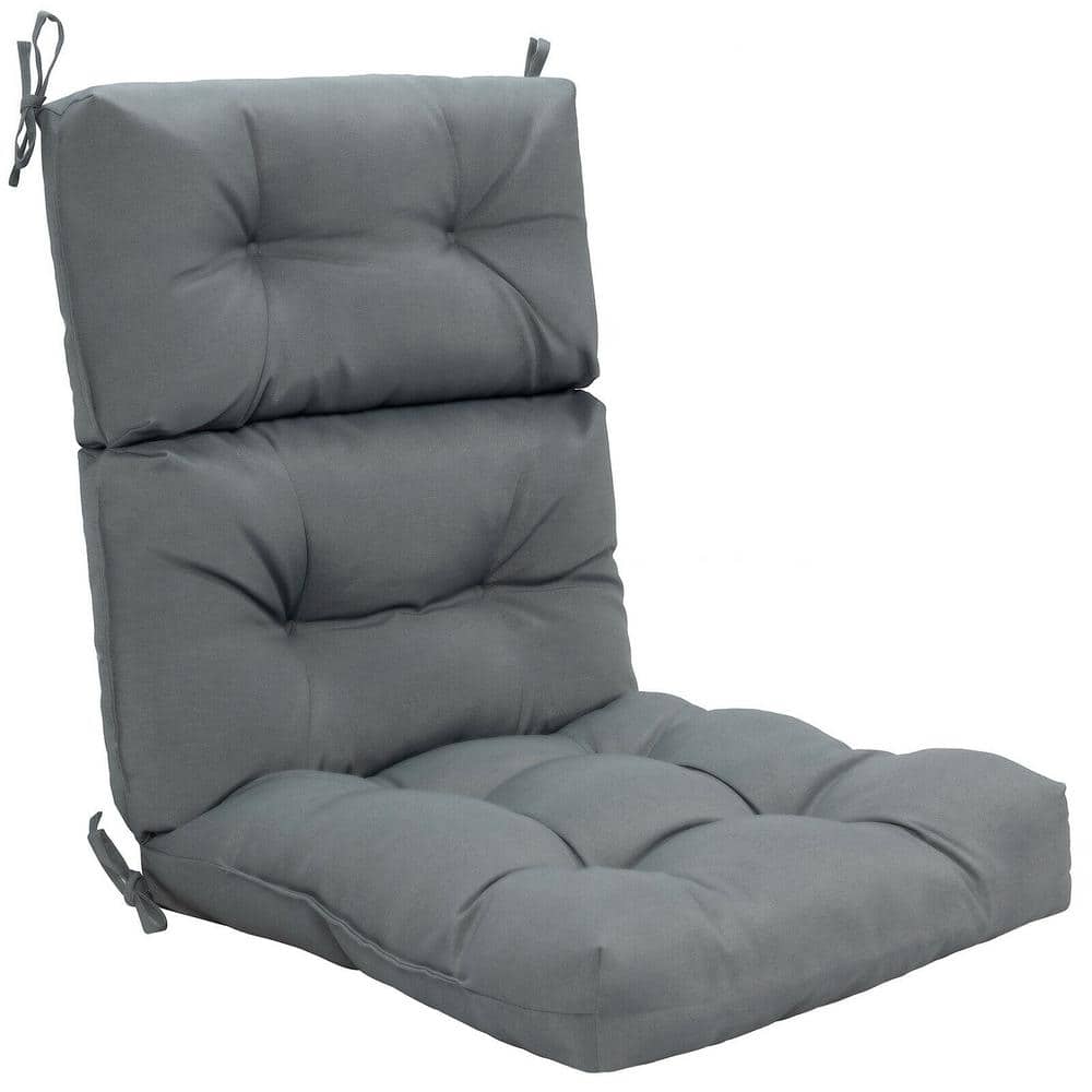 22 in. x 20 in. Outdoor High Back Dining Chair Cushion Patio Tufted Seating