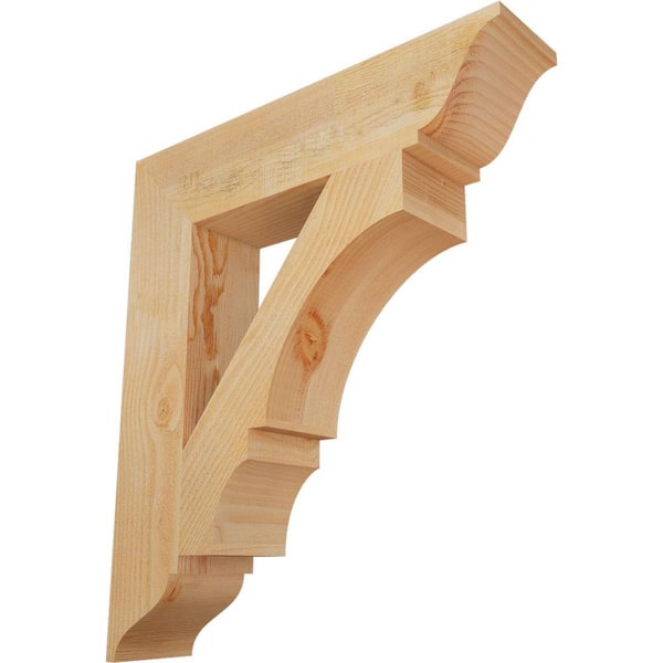 Ekena Millwork 6 in. x 32 in. x 28 in. Douglas Fir Balboa Traditional Rough Sawn Bracket