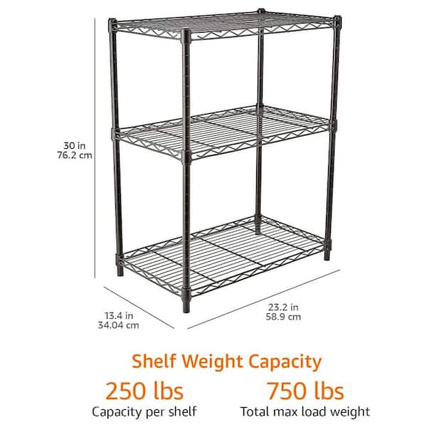 HDX Ivory 3-Tier Metal Wire Shelving Unit (23 in. W x 30 in. H x