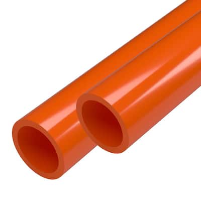 1-1/4 in. x 5 ft. Orange Furniture Grade Schedule 40 PVC Pipe (2-Pack)