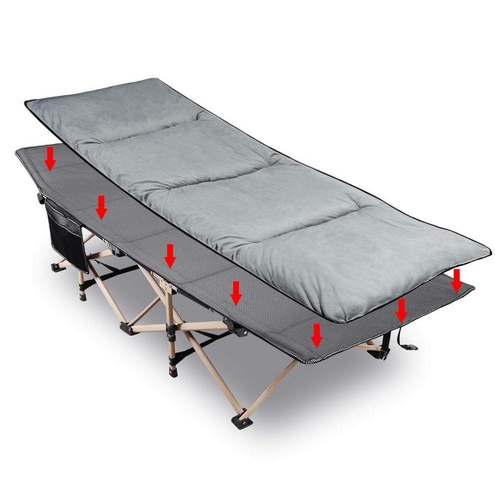 Wildaven Adult Folding Camp Bed with Mattress, Heavy Duty Sleeper Bed