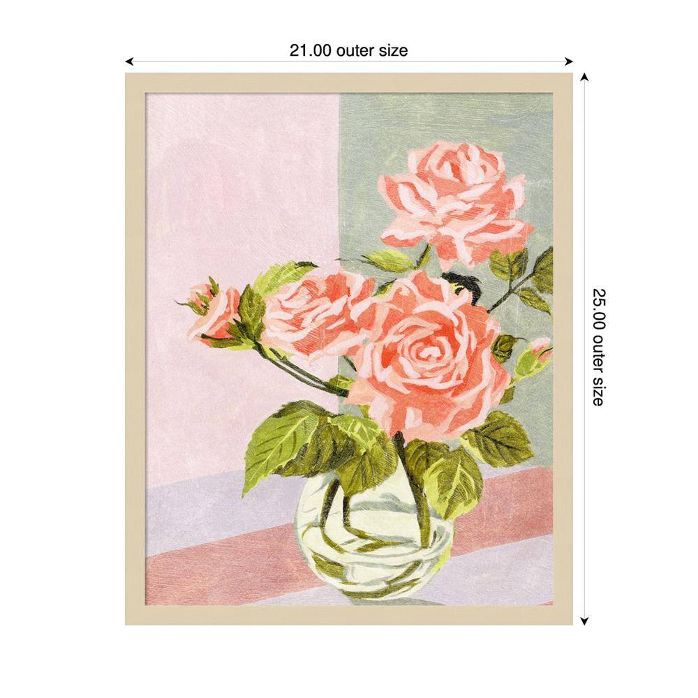 Douces Roses I Pink and Green Framed Wall Art Print