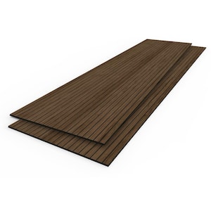 Tan 2/5 in. x 2 ft. x 8 ft. Walnut Wood Slat Acoustic Panels 3D Decorative Wall Paneling (2-Pack)