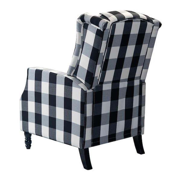 Black and white buffalo store check wingback chair