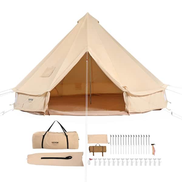 VEVOR Canvas Bell Tent 4 Seasons 7 m/22.97 ft Yurt Tent Canvas Tent for Camping with Stove Jack Breathable Tent Holds