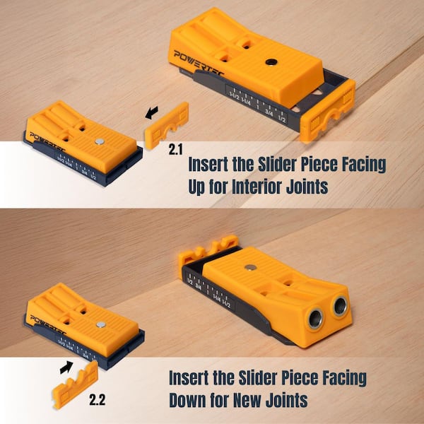 POWERTEC Twin Pocket Hole Jig Kit for Woodworking, Pocket Hole