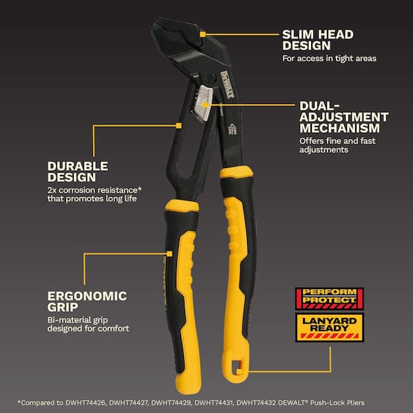 DEWALT 8 in. Slidelock V-Jaw Pliers DWHT82820 - The Home Depot