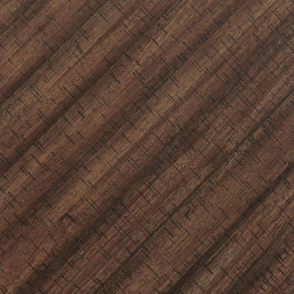 Close-up texture of the cherry wood tabletop.