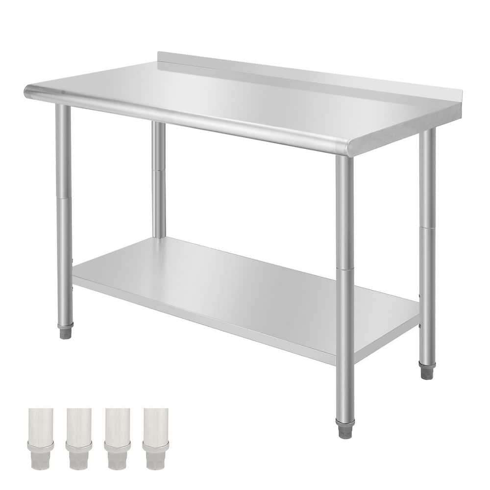 48 x 24 in. Stainless Prep Table, Adj Undershelf, Backsplash, Heavy Duty, Rustproof, Restaurants/Bakeries price history on PriceWatchPro