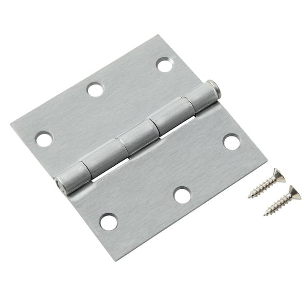Hillman Hardware Essentials 851264 Residential Square Corner Door Hinges with Removable Pin Satin Nickel 3