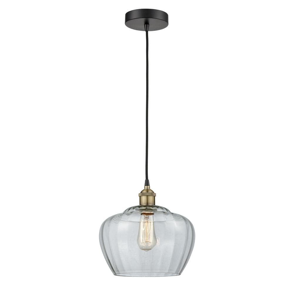 Fenton 100-Watt 1-Light Black Antique Brass Standard Mini Pendant Light with Clear Glass Shade, No Bulbs Included price history on PriceWatchPro