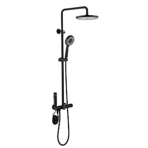 4-Spray Multi-Function Wall Bar Shower Kit with Tub Faucet and Spray Gun in Matte Black