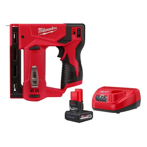 M12 12-Volt Lithium-Ion Cordless 3/8 in. Crown Stapler with HIGH OUTPUT XC5. 0 Starter Kit