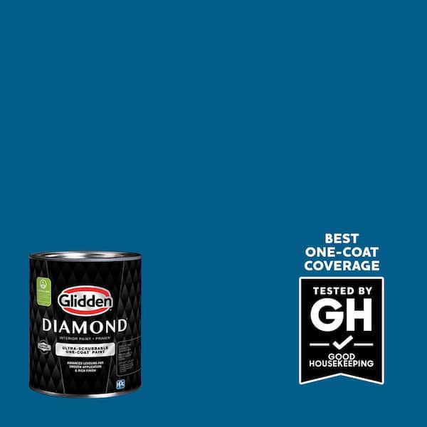 Glidden Diamond 1 qt. PPG1157-7 Blue Flame Semi-Gloss Interior Paint with Primer