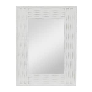 41 in. x 32 in. Rectangle Framed White Wall Mirror