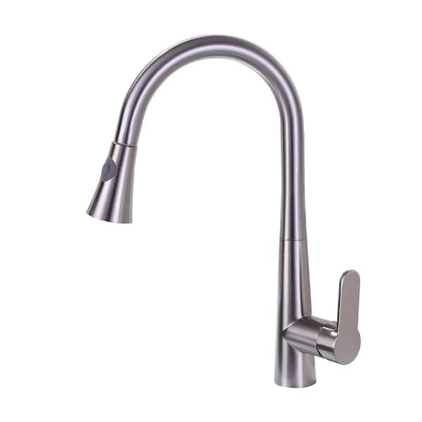 Maincraft Single Handle Pull Down Sprayer Kitchen Faucet in Brushed Nickel
