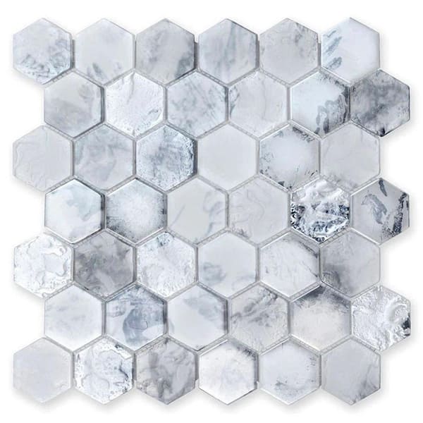Apollo Tile Verre 11.7 in. x 11.8 in. Matte White Glass Mosaic Wall and Floor Tile (9.6 sq. ft./case) - 10 pack