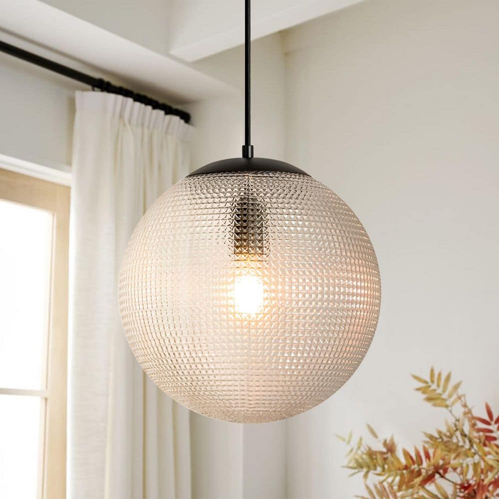 Lizeth 1-Light Modern Clear Diamond-Cut Globe Glass Shade Pendant Light price history on PriceWatchPro