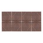 4 in. x 4 in. Hammered Copper Decorative Wall Tile with Diamond Design in Oil Rubbed Bronze (8-Pack)