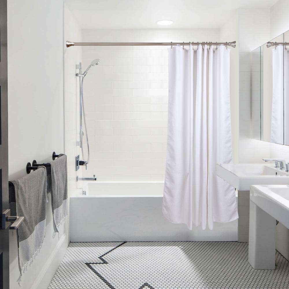 Brushed Nickel Double Roller Ball Shower Curtain Hooks