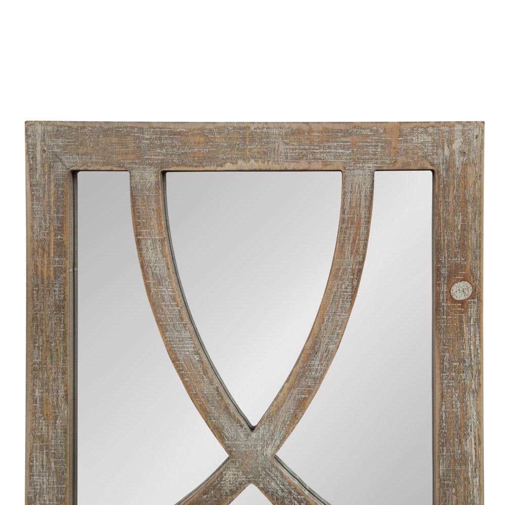 Tolland 50" Brown Wood Panel Wall Mirror