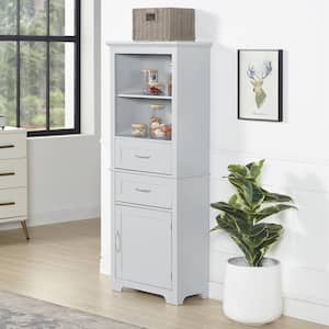 23.63 in. Gray Freestanding Buffet Cupboard Sideboard Kitchen Pantry Storage Display Cabinet for Dining Living Room