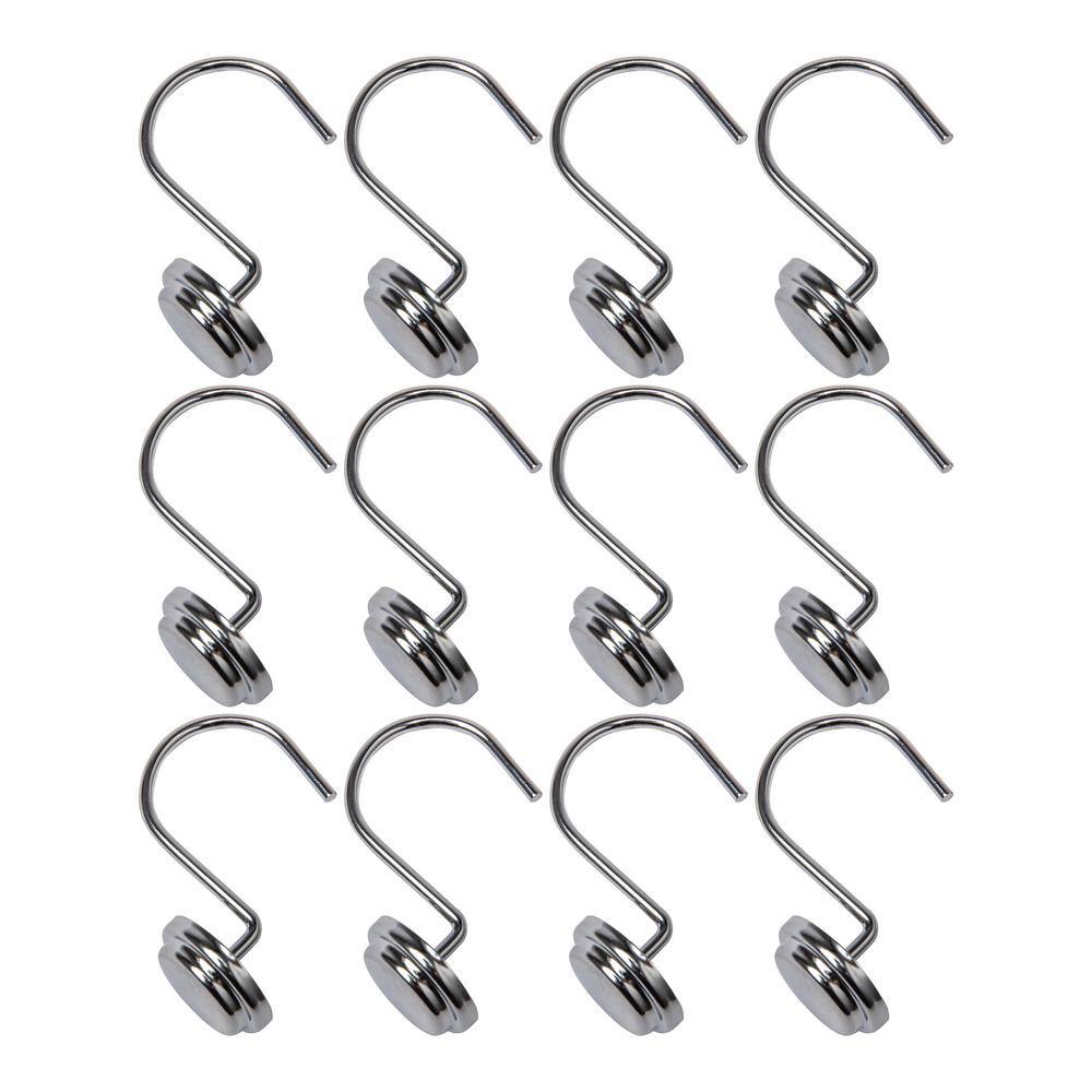 Chrome Heavy-Duty Rust Resistant Shower Curtain Hooks Set of 12
