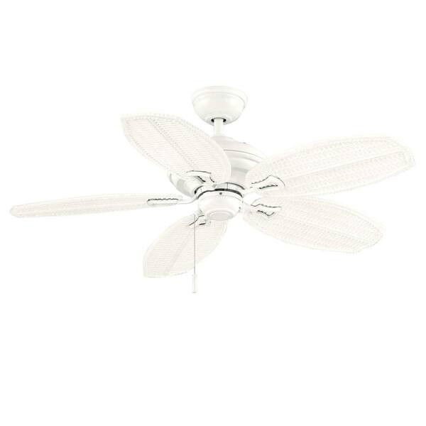 Hampton Bay Palm Beach II 48 in. White Outdoor Ceiling Fan