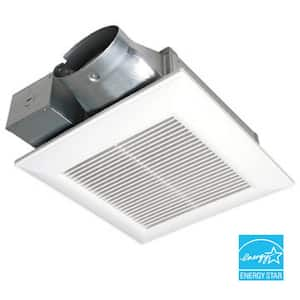 WhisperValue DC Pick-A-Flow 50, 80 or 100 CFM Ceiling or Wall Low Profile Housing Depth Energy Star Bath Exhaust Fan