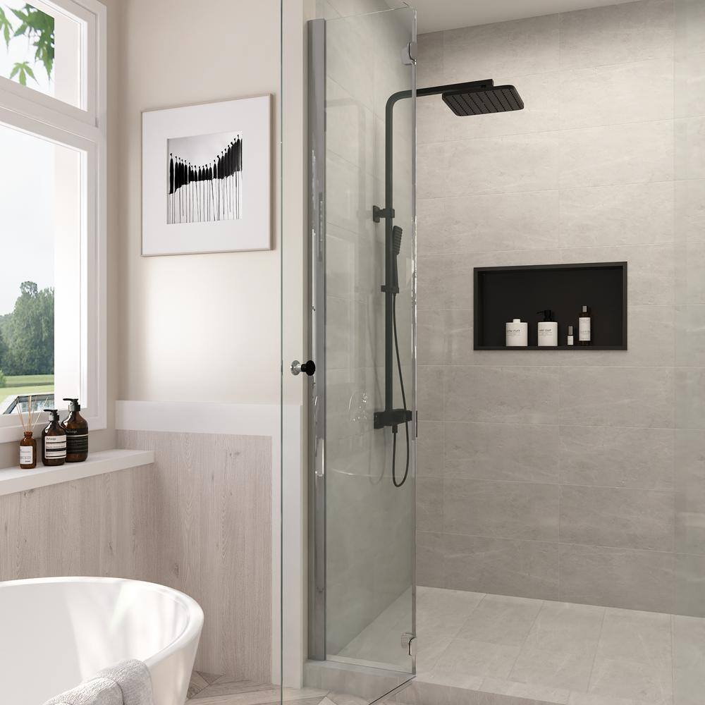 Matte Black Stainless Steel Rectangular Wall Mount Shower Niche