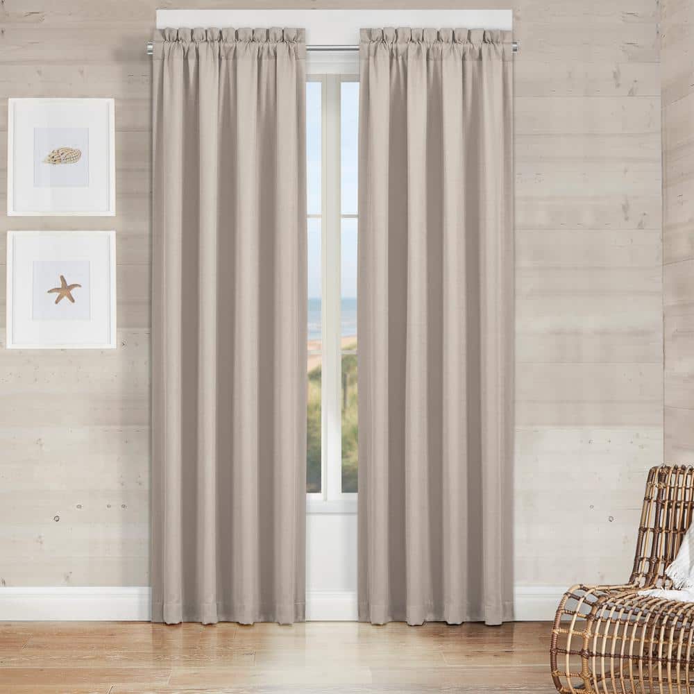 Waters Edge Natural Polyester 84 Window Panel Pair