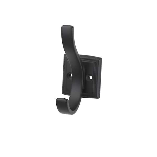 HICKORY HARDWARE Dover 3/4 in. Matte Black Hook (5-Pack)