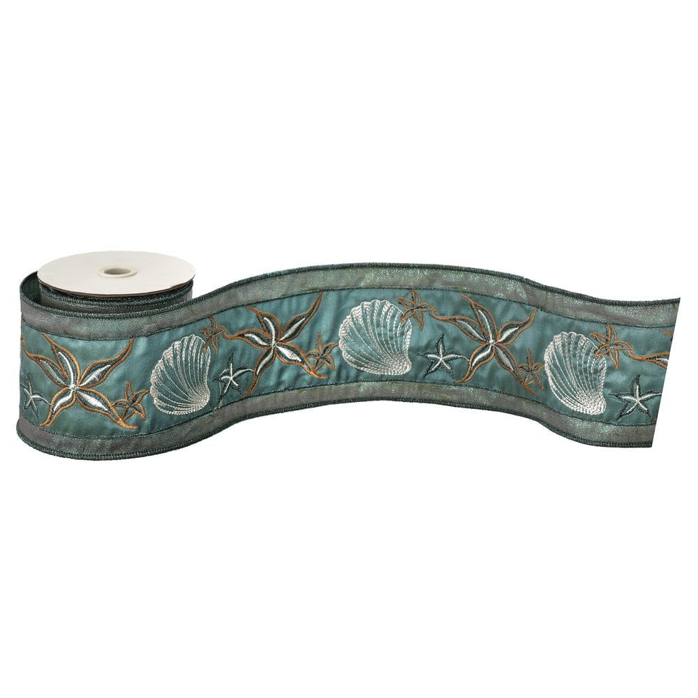 4 in. x 5Y Blue Dupion Coastal Starfish Christmas Ribbon price history on PriceWatchPro